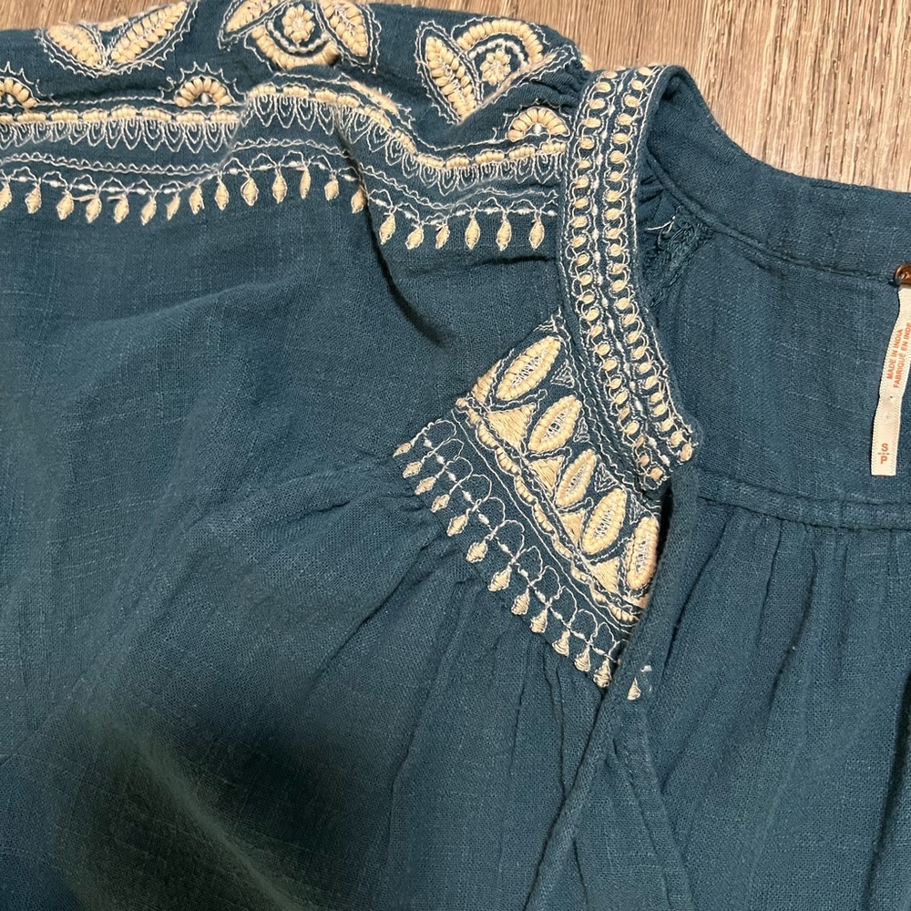 Free People Blue Embroidered Mini Dress - Picture 6 of 9